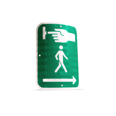 Plaque signalétique pour bouton piéton
