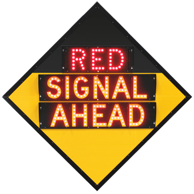 “(RED) SIGNAL AHEAD” Advance Traffic Light Warning Road Sign